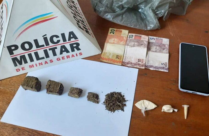 Suspeito de tráfico em Leopoldina é preso com drogas pela PM em Recreio