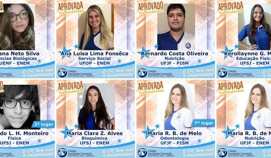 Alunos do Colégio Imaculada Conceição em Leopoldina são aprovados no ENEM/PISM