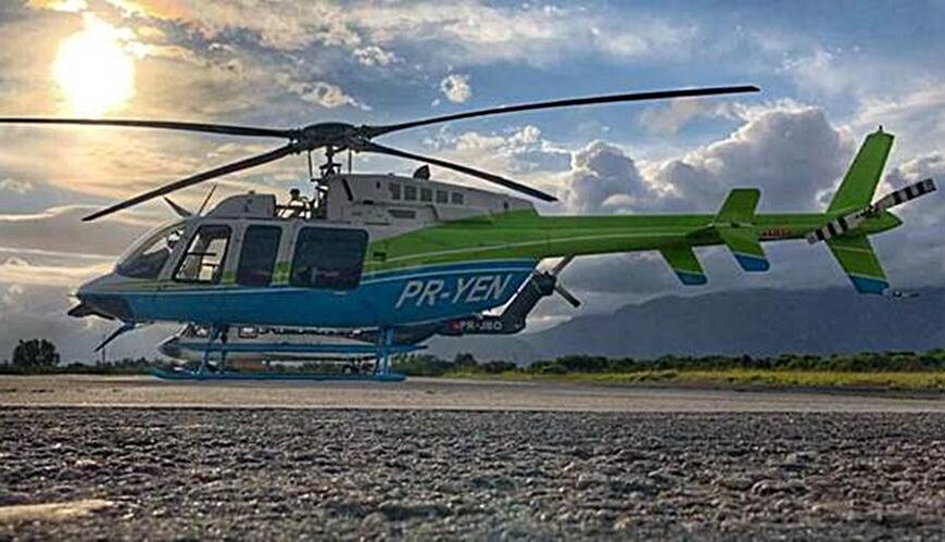 Energisa utiliza helicóptero para inspeções na rede elétrica