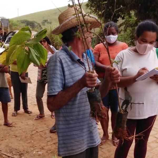 Programa Pomar Doméstico em Leopoldina distribui mudas de árvores frutíferas na comunidade de São Lourenço