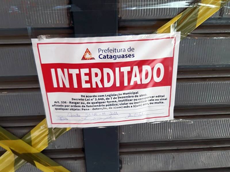 Fiscalização em Cataguases interdita bar após denúncia de aglomeração