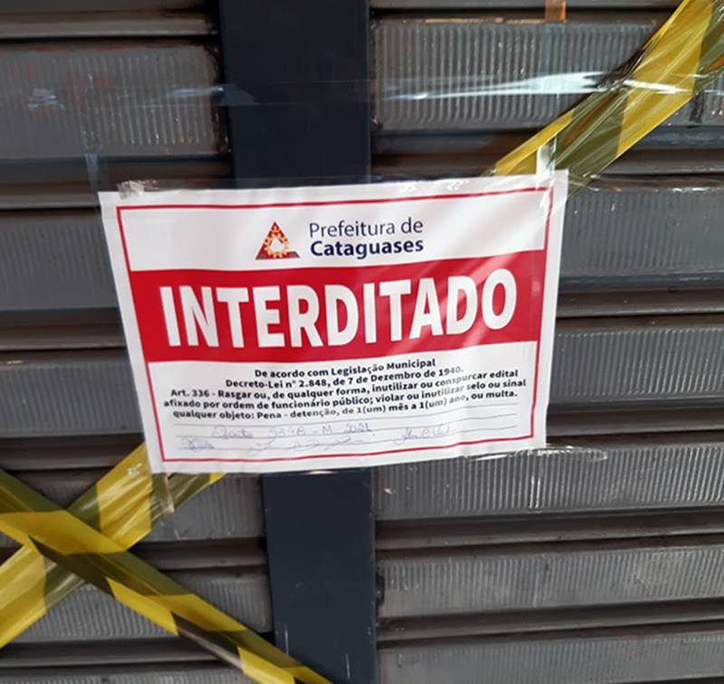 Fiscalização em Cataguases interdita bar após denúncia de aglomeração