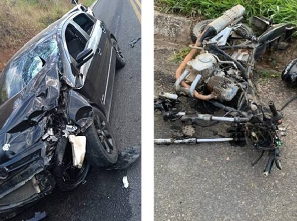 Colisão entre carro e moto deixa jovem gravemente ferido em Mar de Espanha