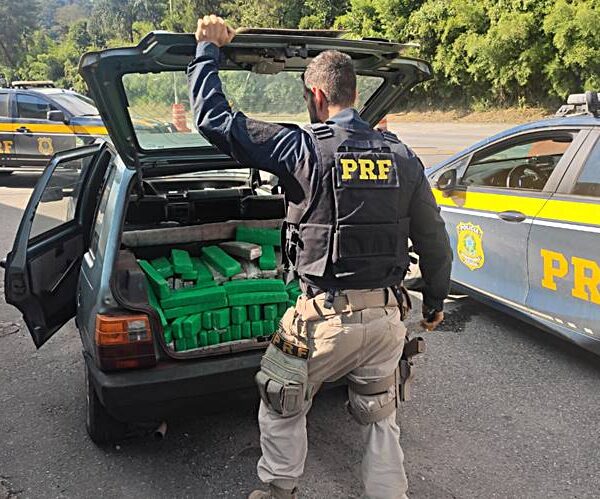 PRF apreende 380 tabletes de maconha durante fiscalização na BR-267 em Juiz de Fora