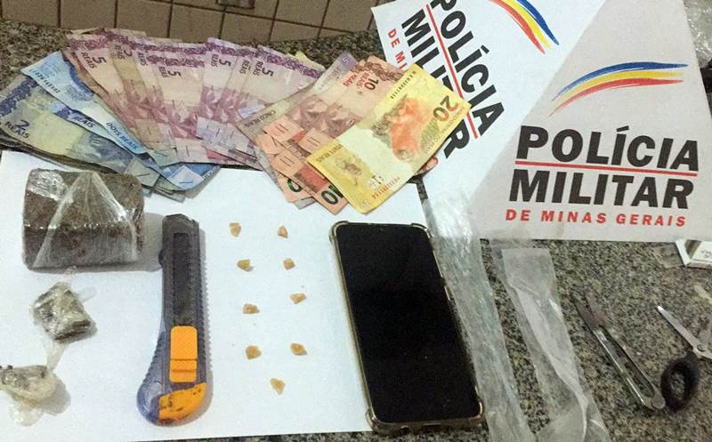 Operação da Polícia Militar de Leopoldina apreende drogas e prende duas pessoas