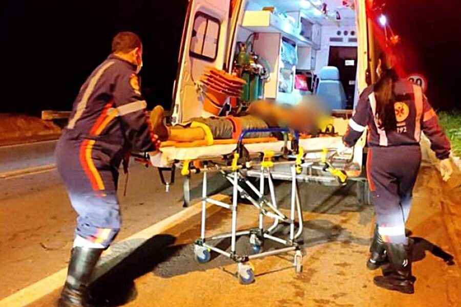 Motorista foge após atropelar homem e cavalo na BR-356 em Muriaé