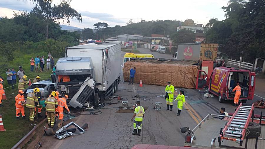 Acidente deixa um morto e dois feridos entre Conselheiro Lafaiete e Congonhas