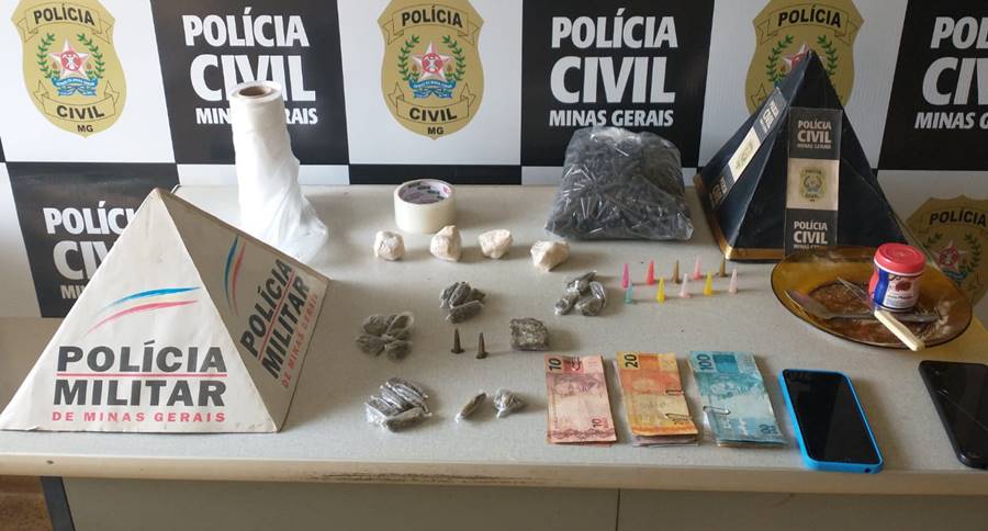 Ação conjunta apreende drogas e prende suspeito em Piraúba