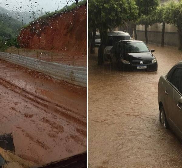 Temporal causa alagamentos em ruas e avenidas de Leopoldina