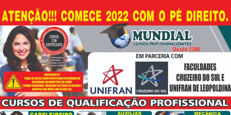Mundial Cursos Profissionalizantes abre matrículas para cursos de qualificação profissional em Leopoldina
