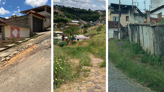 Leitores chamam atenção para matagal e crateras em ruas de Leopoldina