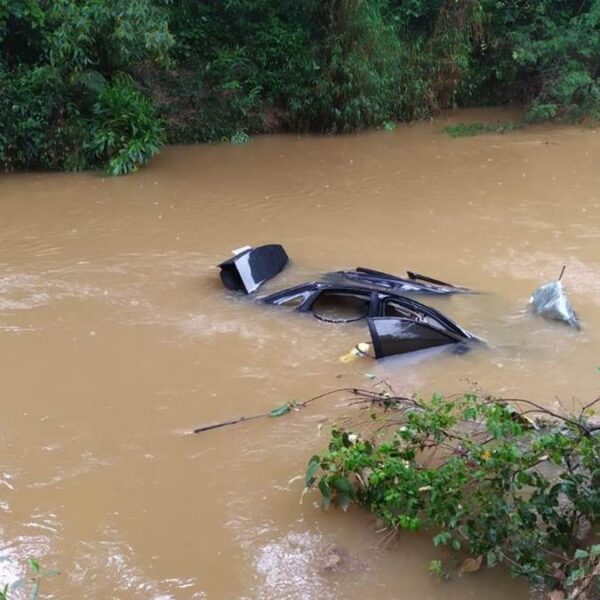 Criança de 3 anos e pai morrem após carro cair de ponte em São João del Rei