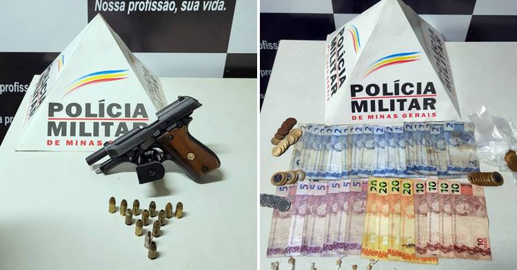 Polícia Militar prende dois e apreende arma e drogas em Cataguases
