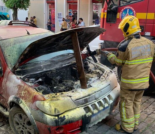 Veículo pega fogo na Cotegipe em Leopoldina
