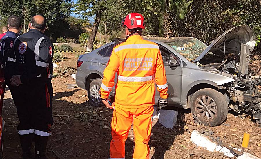 Taxista morre após colidir com árvore na BR-116 em Leopoldina