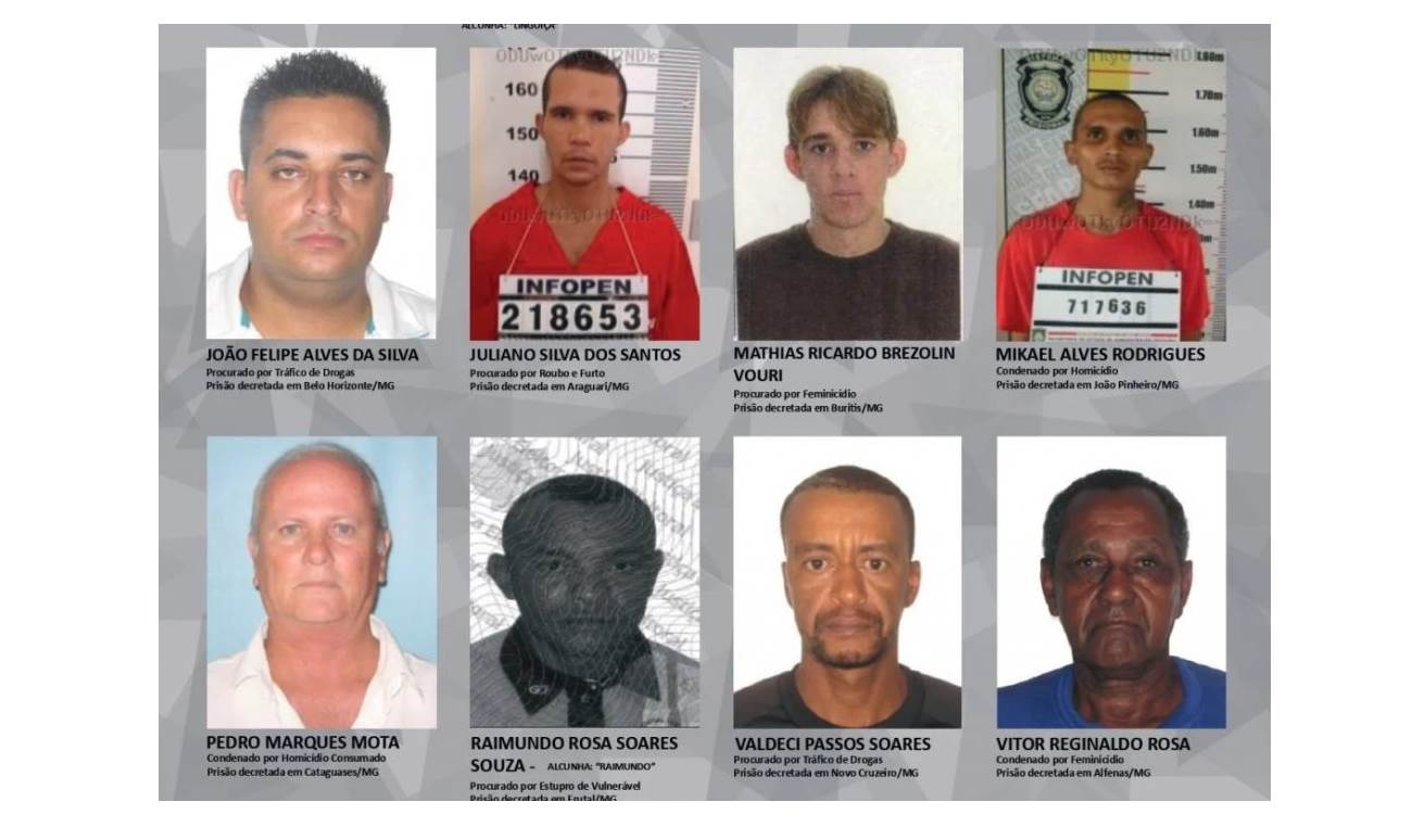 Ministério Público divulga lista de criminosos procurados pela Justiça