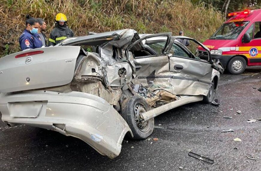 Uma pessoa morre e outra fica ferida em acidente na Serra do Belvedere em Muriaé