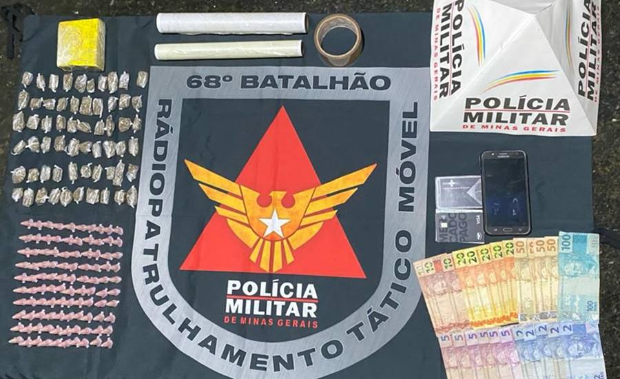 Polícia Militar apreende drogas dentro de veículo durante patrulhamento em Leopoldina