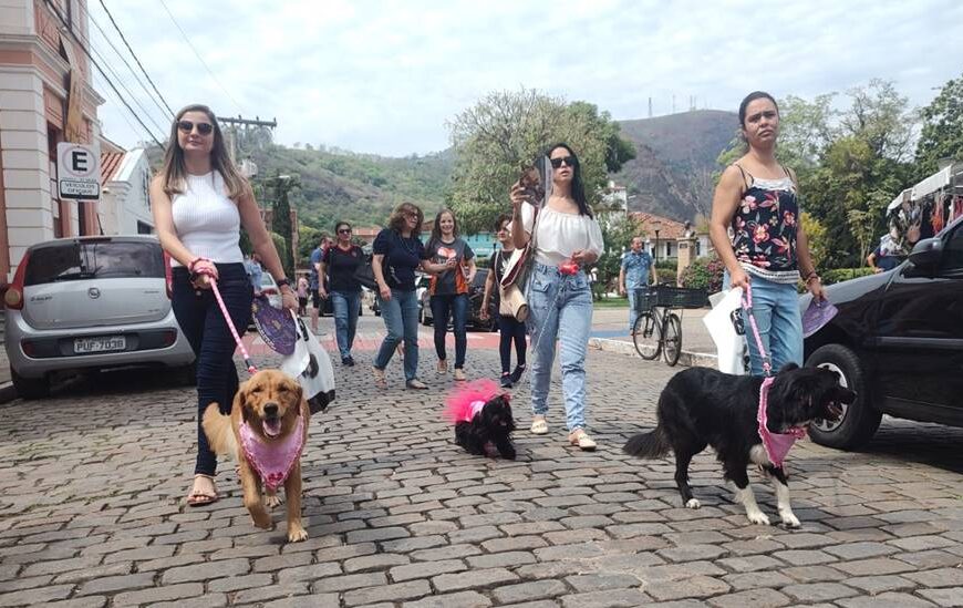 Cãominhada reúne cães e tutores no Centro de Leopoldina