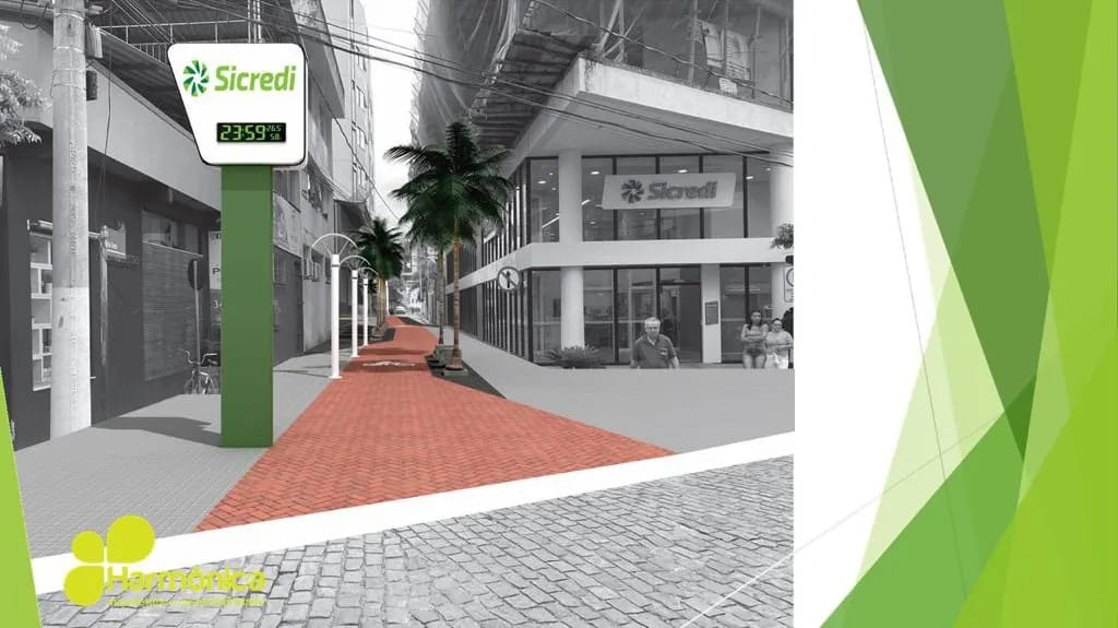 Rua Acácio Serpa em Leopoldina será revitalizada através de parceria entre Prefeitura e Sicredi