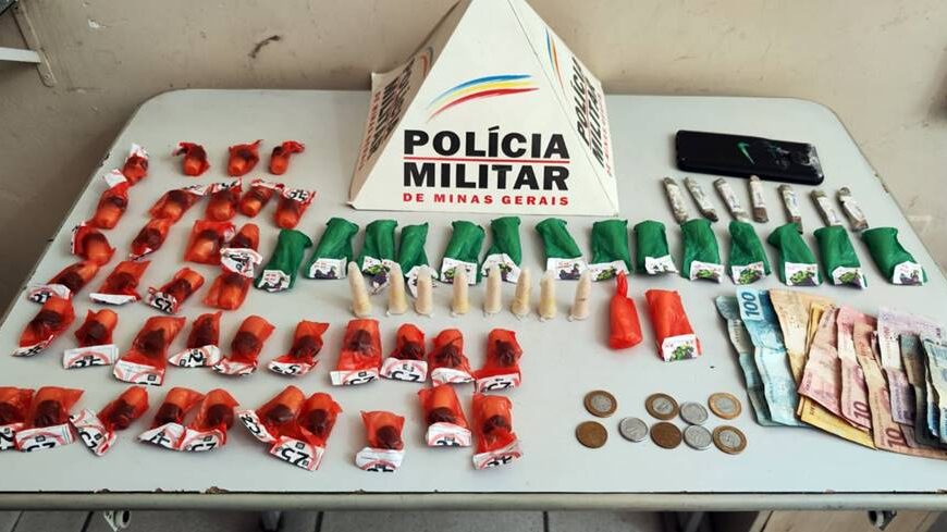 Suspeito de tentativa de homicídio é preso com drogas pela PM em Pirapetinga