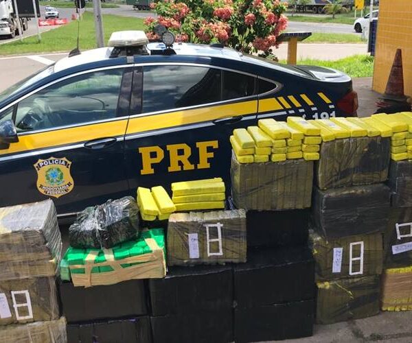 PRF apreende mais de meia tonelada de maconha durante fiscalização em Leopoldina