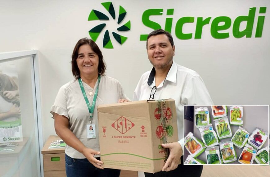 Sicredi em Argirita doa sementes de hortaliças para agricultura familiar no município