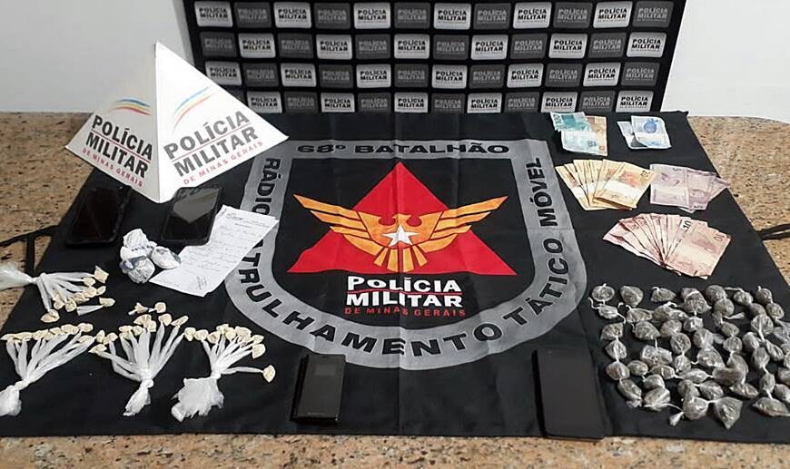 Polícia Militar prende dois e apreende drogas no Alto do Cemitério em Leopoldina