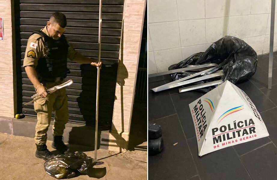 Homem é preso em flagrante pela PM enquanto furtava canaletas de aço em Leopoldina