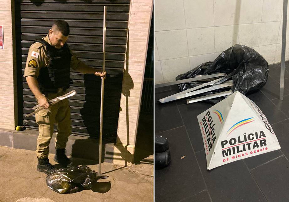 Homem é preso em flagrante pela PM enquanto furtava canaletas de aço em Leopoldina