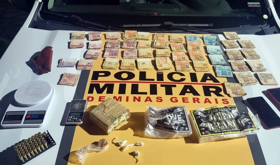 Homem é preso com drogas, munições e dinheiro durante fiscalização da PMR em Dona Euzébia