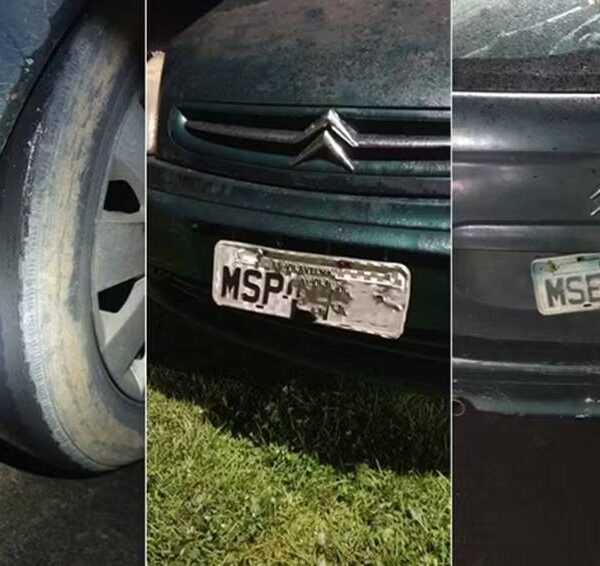 Inabilitado é flagrado em carro com pneu careca, luz queimada e placas diferentes em Leopoldina