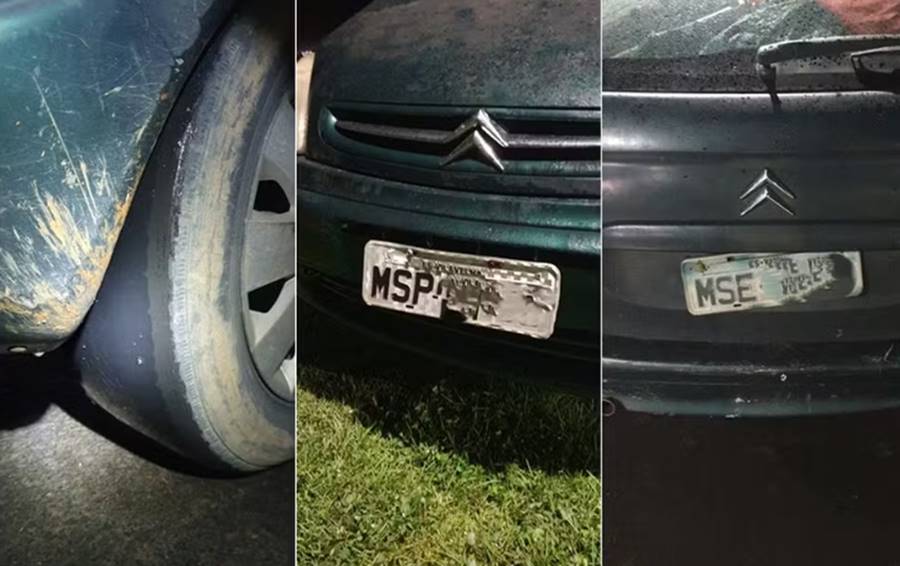 Inabilitado é flagrado em carro com pneu careca, luz queimada e placas diferentes em Leopoldina