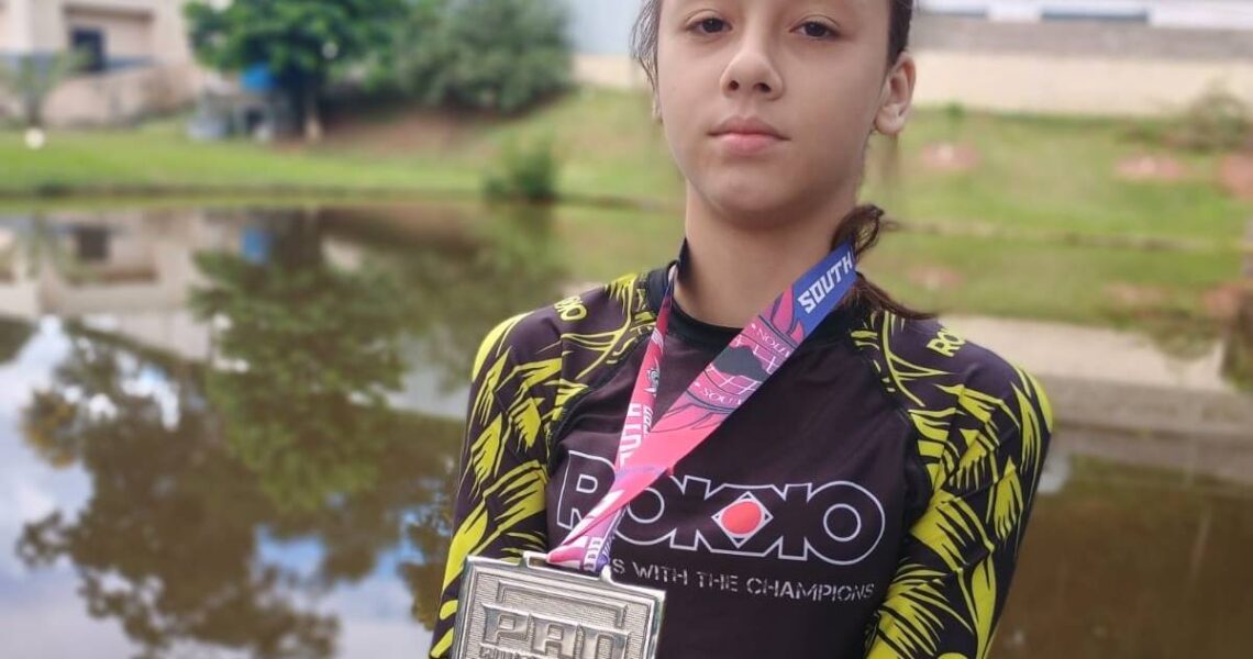 Atleta leopoldinense de 13 anos é vice-campeã do Pan-Americano de Jiu-Jitsu no Rio de Janeiro