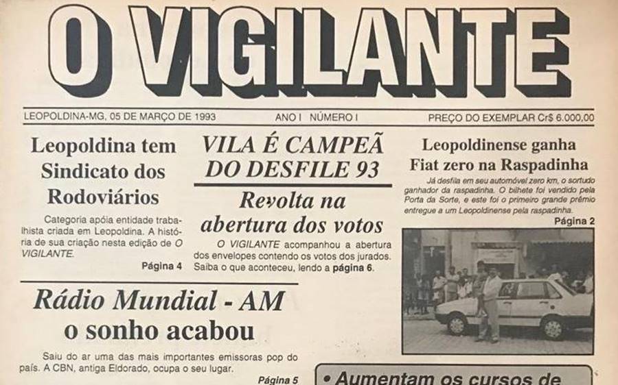 Jornal O Vigilante comemora 31 anos de sua fundação em Leopoldina