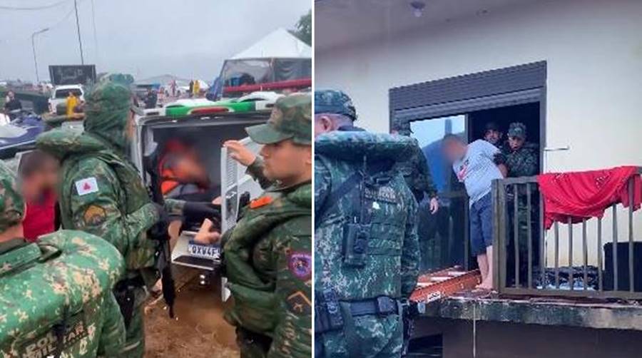 Militares de Minas prendem suspeitos de roubos e saques no Rio Grande do Sul