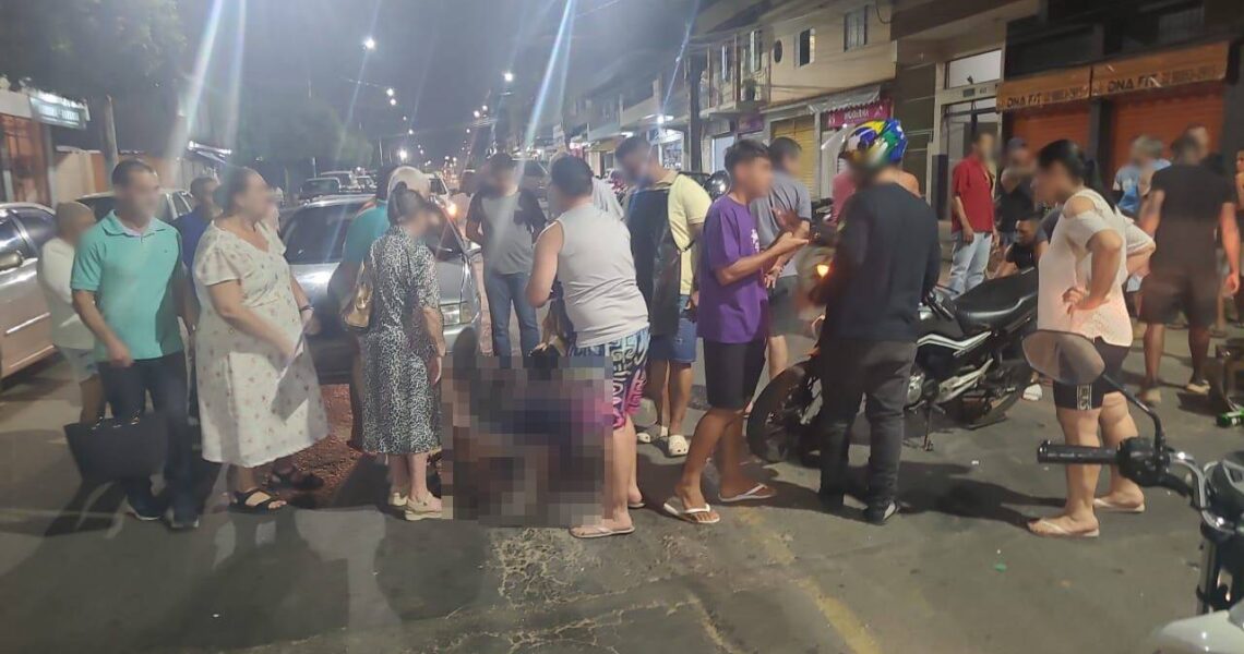 Mulher fica gravemente ferida após ser atropelada por moto no Bela Vista em Leopoldina