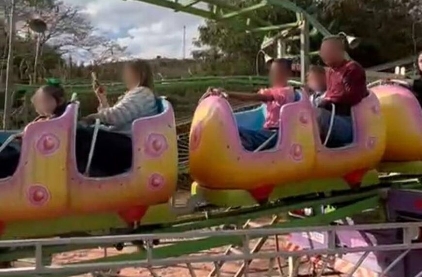 Mulher fica ferida após cair de montanha russa infantil em Além Paraíba