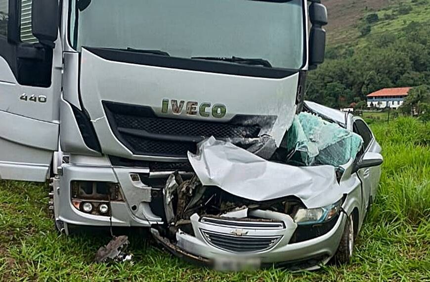 Grave acidente deixa uma pessoa morta na BR-116 em Leopoldina