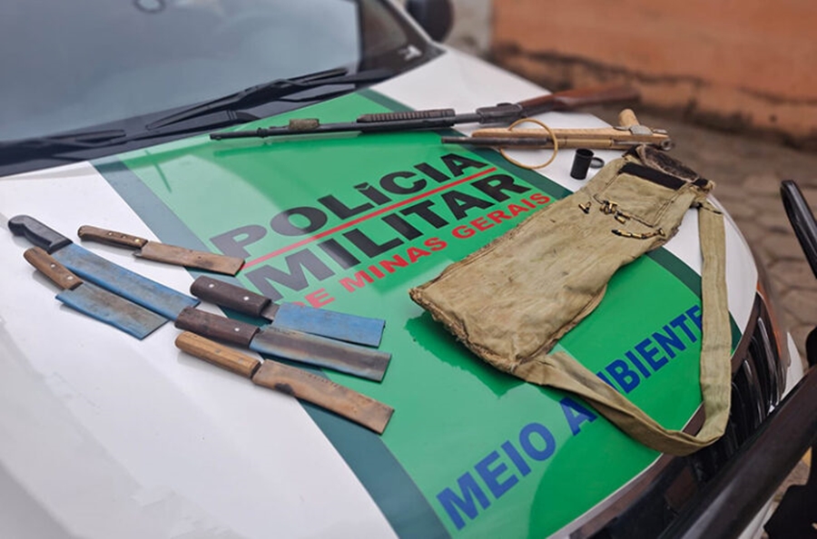 Dois homens são presos por caça e porte ilegal de arma de fogo em Piraúba