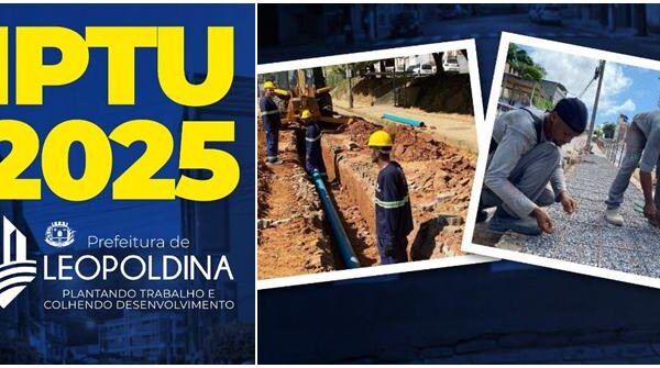 Prazo para pagamento do IPTU com 50% de desconto nas taxas segue até 15 de abril em Leopoldina