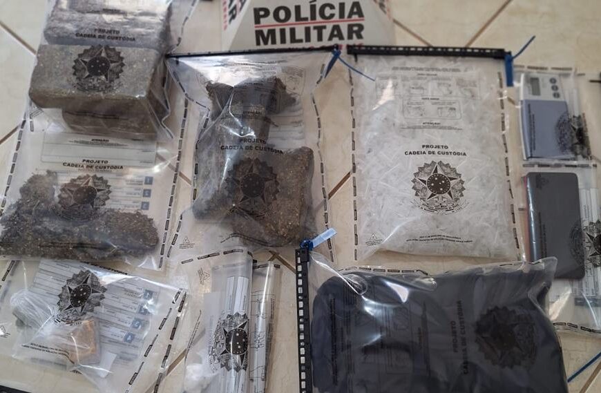 Polícia Militar apreende drogas e prende duas pessoas em Astolfo Dutra