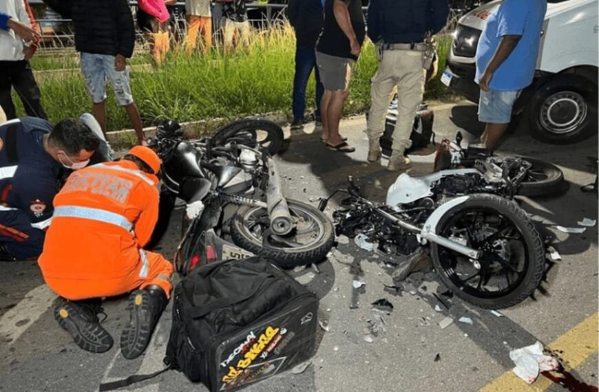 Motociclistas batem de frente no perímetro urbano da BR-356 em Muriaé