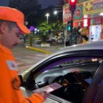 Corpo de Bombeiros faz ação educativa da Campanha Maio Amarelo no Centro de Leopoldina