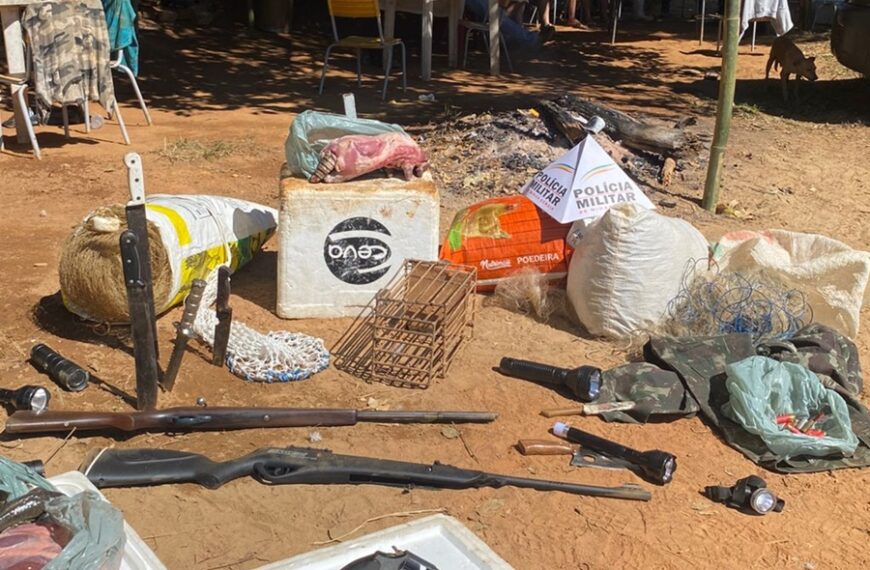 Operação contra caça ilegal prende oito pessoas e apreende armas em Leopoldina