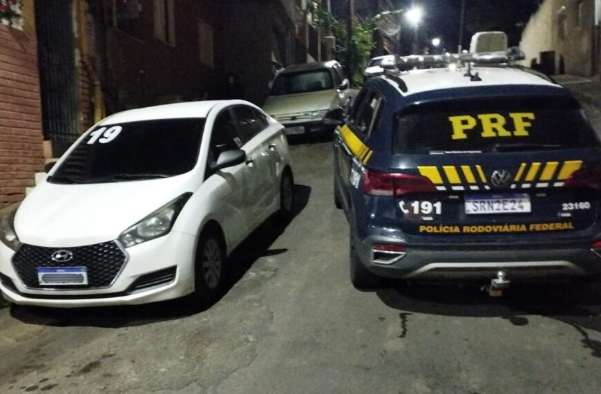 PRF e PM recuperam em Leopoldina dois veículos roubados no Rio de Janeiro