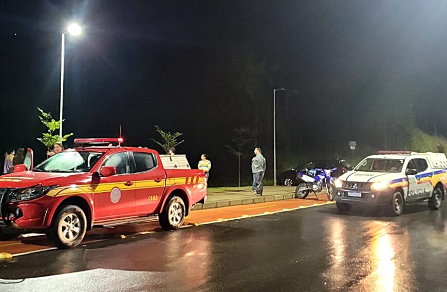 Bombeiros utilizam drone com sensor térmico nas buscas por pessoa que pediu socorro no Morro do Cruzeiro em Leopoldina