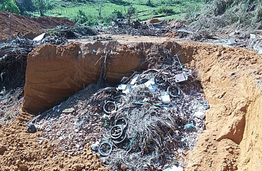 Município de Dona Euzébia é autuado em quase meio milhão por bota-fora irregular e risco de contaminação de rio