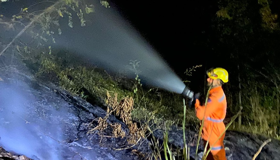 Incêndio em vegetação atinge 2 hectares e mobiliza Corpo de Bombeiros em Leopoldina