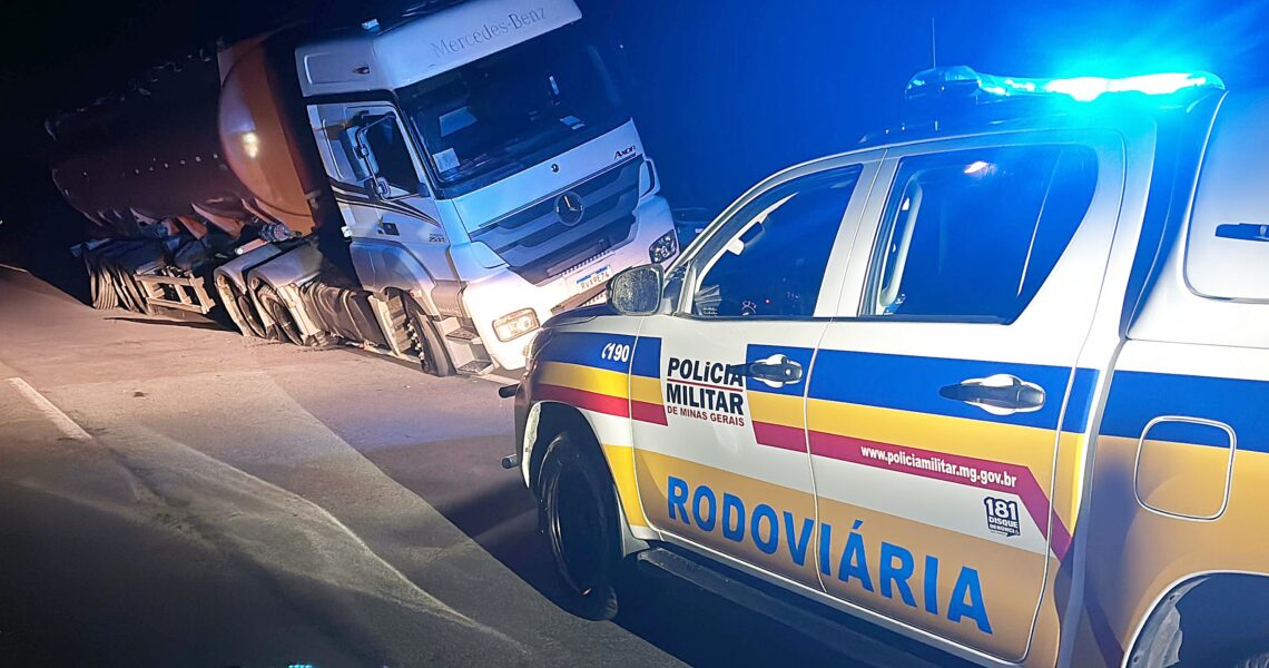 Carreta tanque é roubada em JF e bandido acaba preso após perseguição na BR-267